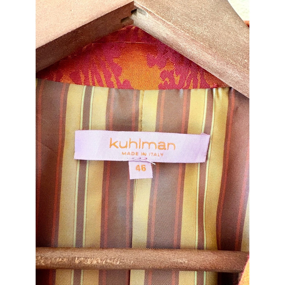 Vintage Kuhlman Italy Pink Orange Jacquard Paisley Blazer Statement‎ Jacket Y2K - Picture 4 of 11